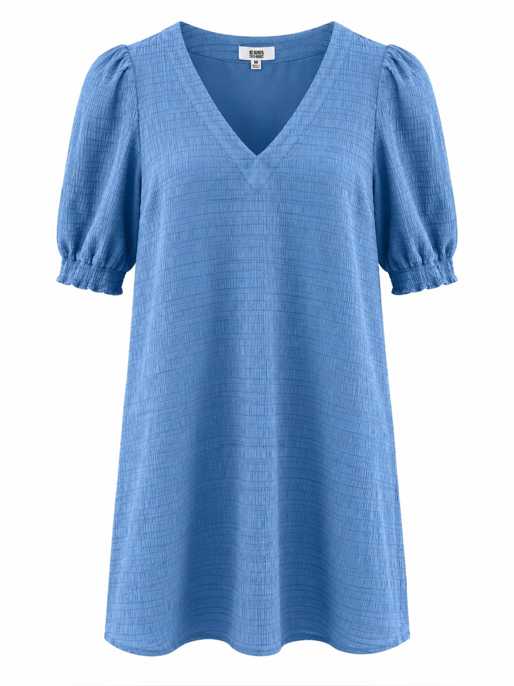 BB Dakota Steve Madden Blue Textured Puff Sleeve Dress Size M